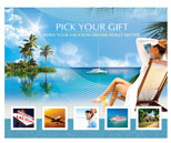 Travel certificates for pick your gift